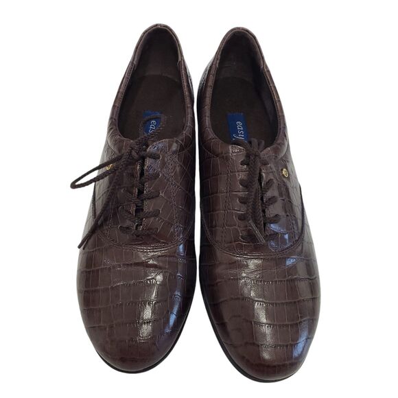 Easy Spirit Anti-Gravity JPMotion Woman's Brown Leather Embossed Oxfords, Size 9 - Picture 1 of 9